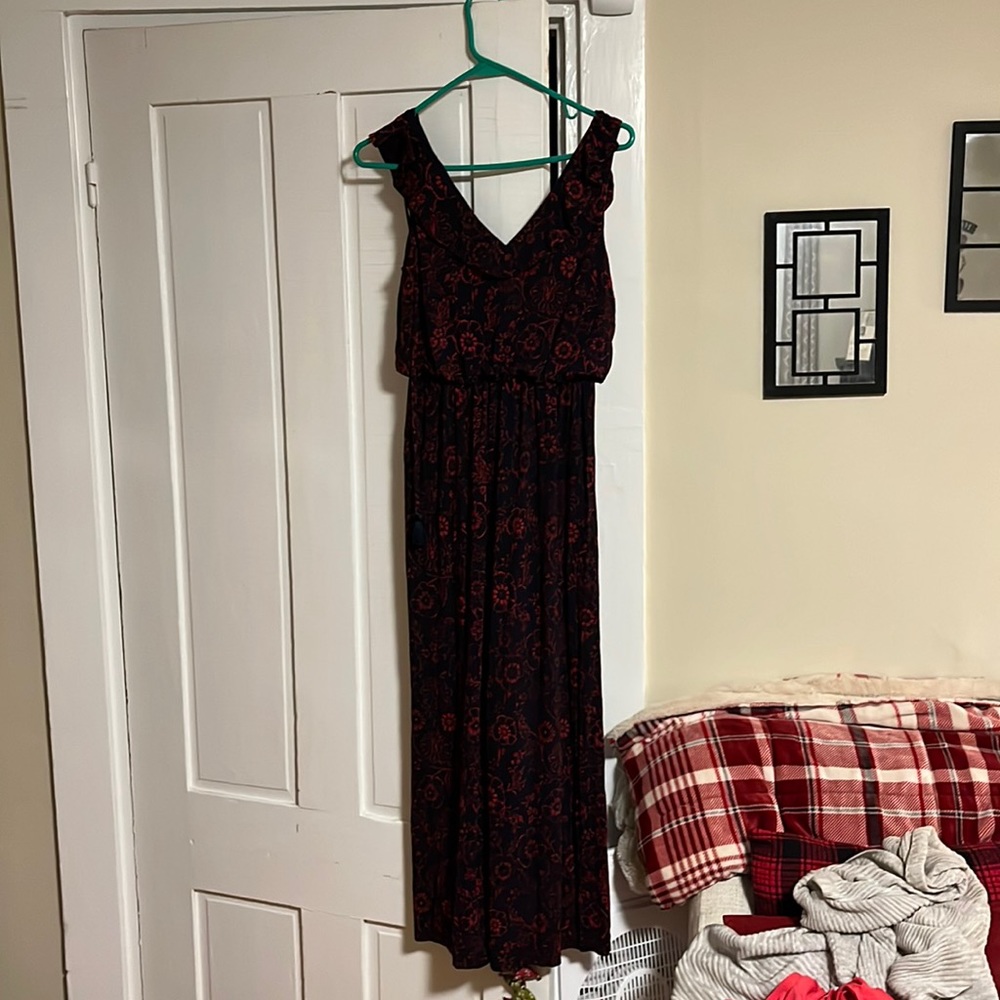 Black and Red Maxi Dress